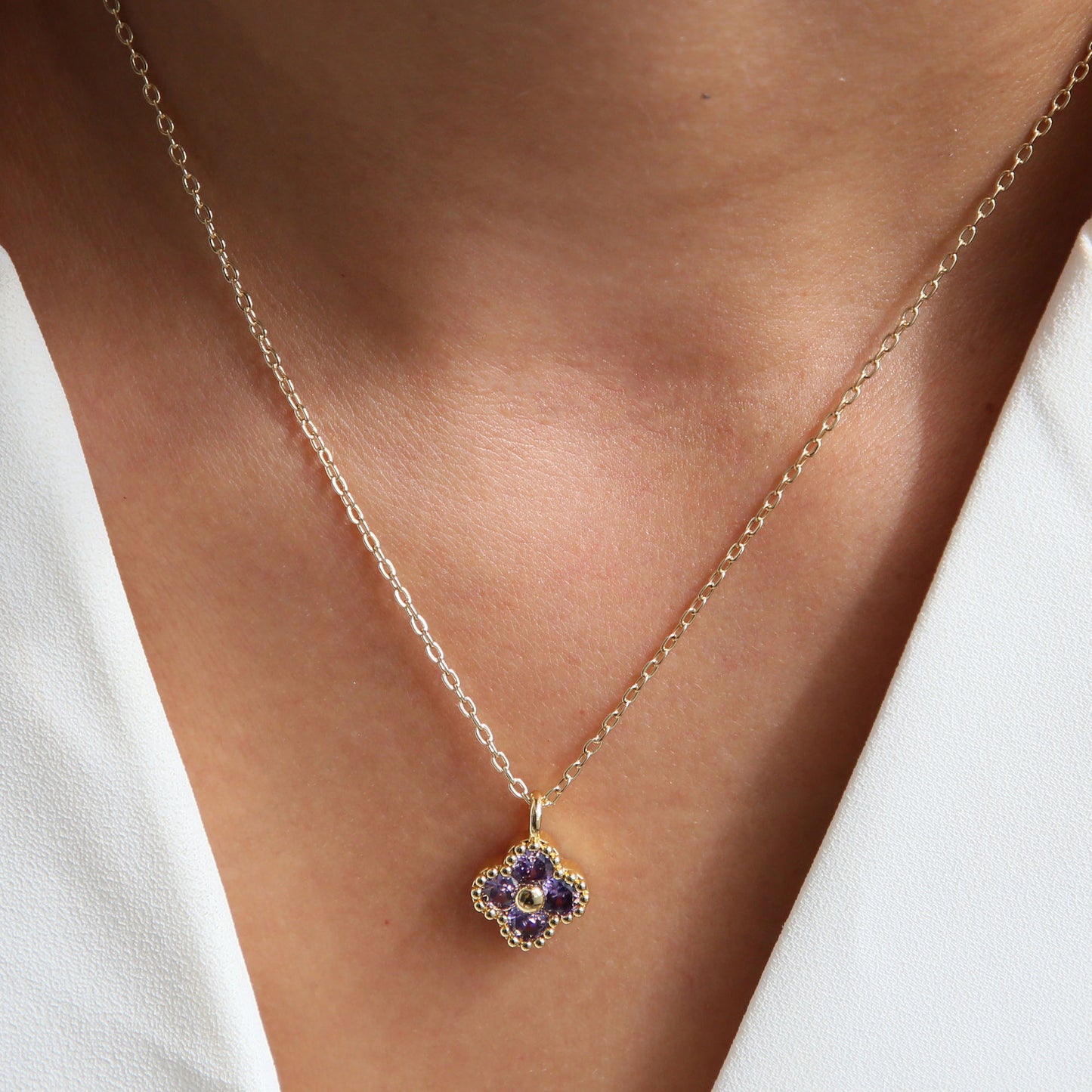 COLAR TREVO DE QUATRO FOLHAS